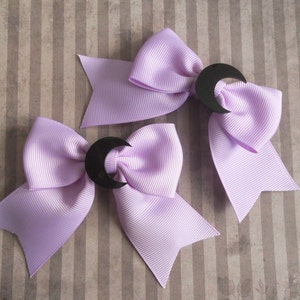 Black moons on small ribbon hair bow set pastel goth fairy kei