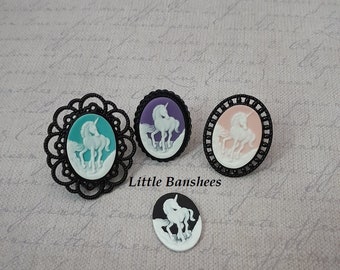unicorn cameo ring pastel goth gothic lolita