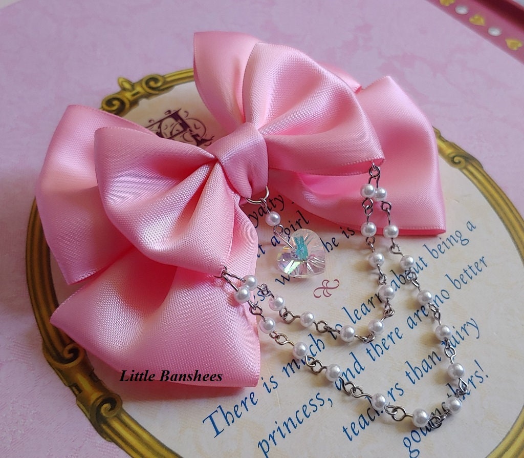  2Pcs OSALADI Pink Hair Bow: Pink Hair Ribbons with Hair Clip,  Lolita Accessories for Kids Girls : Beauty & Personal Care