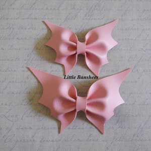 faux leather bat wings hair bow pink pastel goth punk lolita