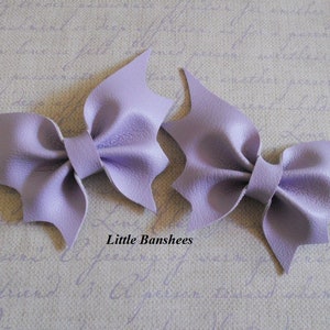 faux leather bat wings hair bow set pair lavender pastel goth punk lolita