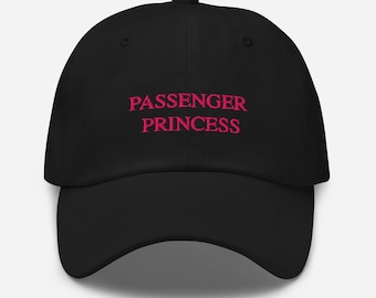 Passenger Princess Hat: Hot Pink Embroidered Y2K Baseball Cap