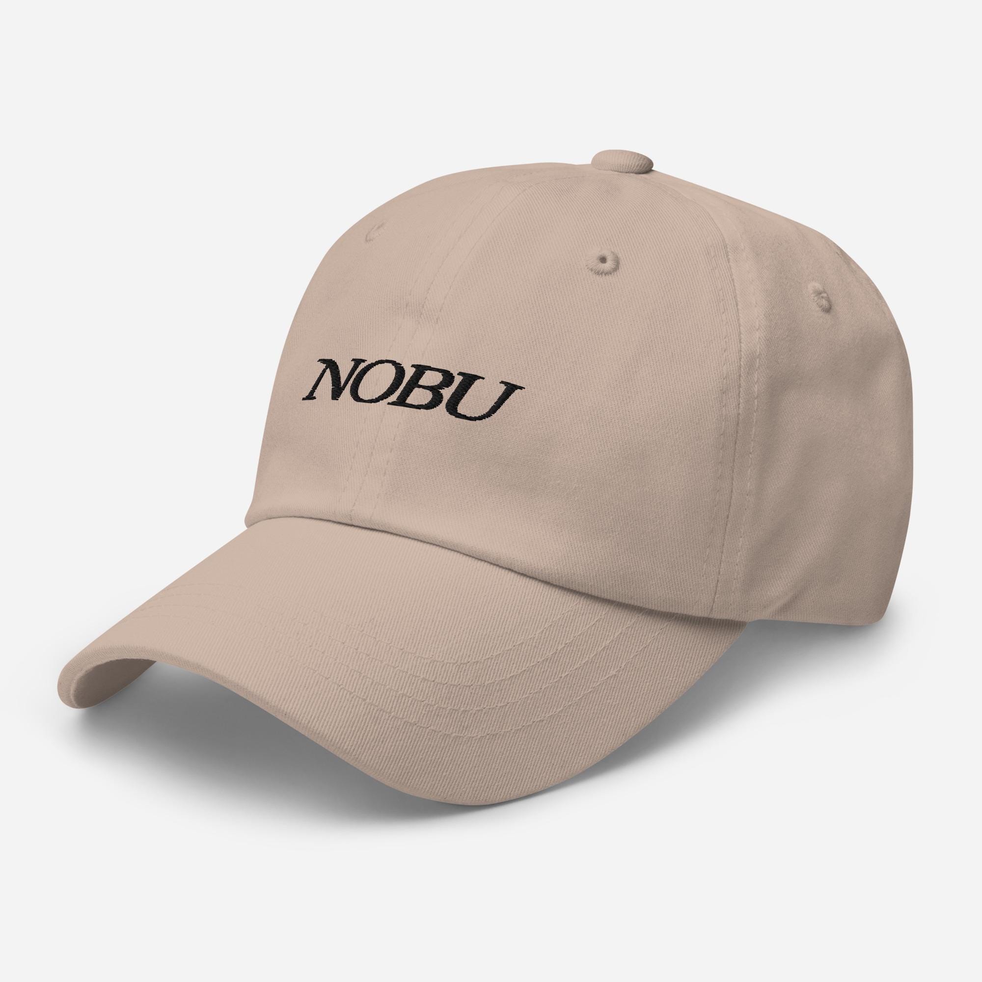 NOBU Embroidered Dad Hat: Beige Cotton Twill Baseball Cap - Etsy