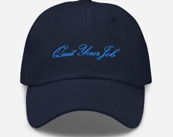 quit your job キャップ Should I Quit My Job? Embroidered Corduroy Hat: - Etsy