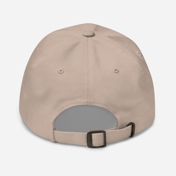 帽子 nobu NOBU Embroidered Dad Hat: Beige Cotton Twill Baseball Cap - Etsy