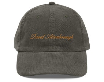 David Attenborough Embroidered Corduroy Dad Hat: Nature Lover Gift