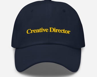 Creative Director Hat – Embroidered Navy Cap (Minimalist Bold Statement)Dad hat