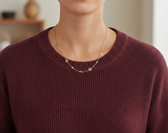 Collar personalizado con iniciales, piedra de nacimiento y flores de nacimiento | Oro y plata | Regalo único para novia, madre e hija