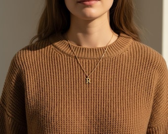 Personalized necklace with letter name initial pendant | Gold Silver | Unique gift for girlfriend, mother, daughter