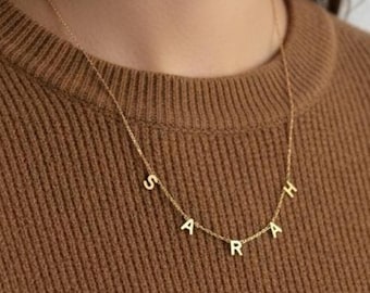 Personalized necklace with initials, name, and letters | Gold/Silver | Unique gift for girlfriend, mother, and daughter