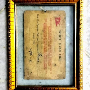 Cartão de passagem original de primeira classe do RMS Titanic de 1912