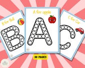 Alphabet Dot Coloring Pages | ABC Dot Marker Worksheets | Preschool Printable Activity | Letter Learning for Kids