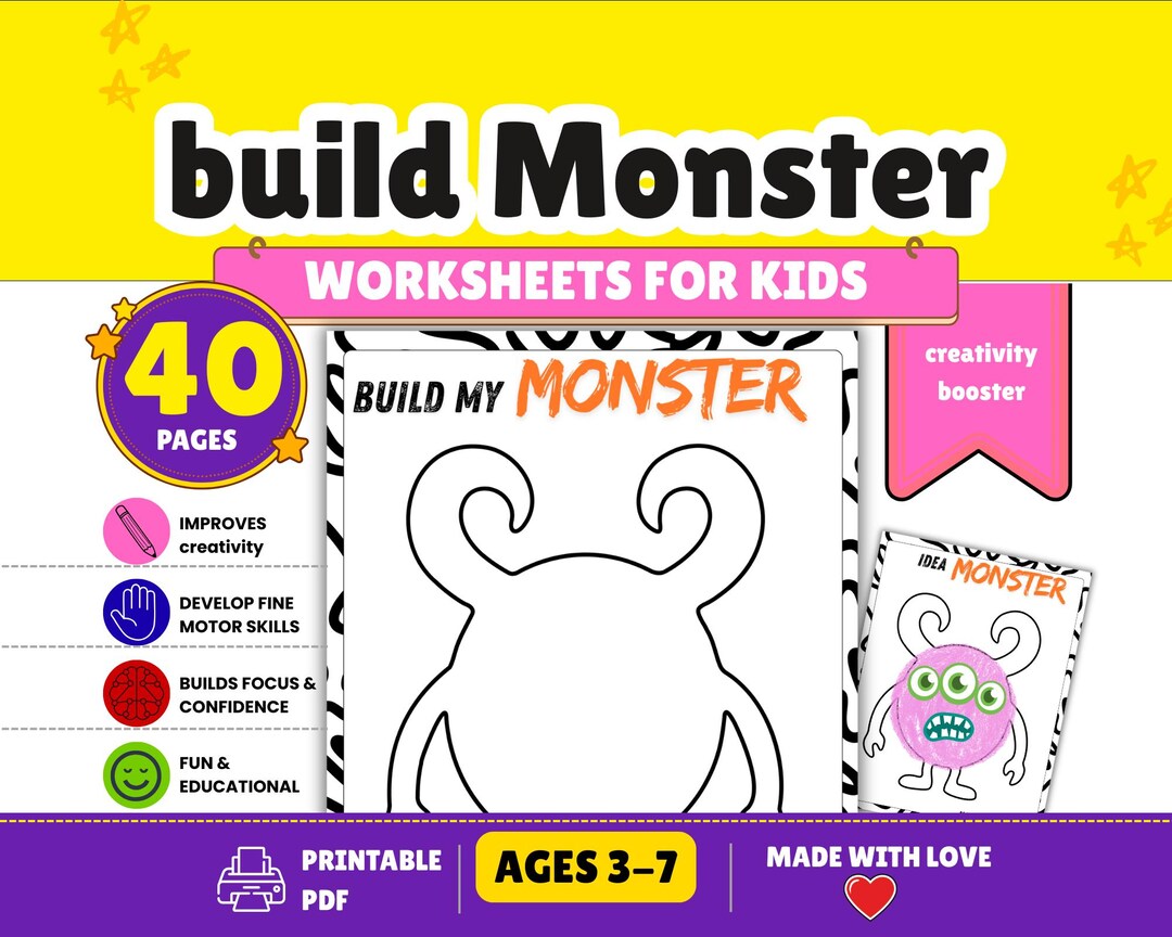 Build a Monster Printable | Cut and Paste Activity for Kids | DIY ...