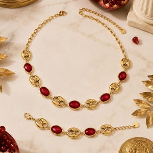 Imperial Ruby Set – Necklace & Bracelet Set