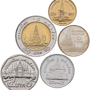 Thailand. Coins set #5 (5 coins. aUnc-Unc) 2004-08