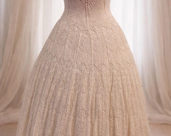 Patrón de punto para vestido de novia de pavo real / Vestido de novia de encaje en PDF / PatternIsYours