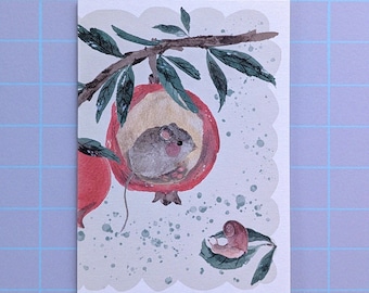 Biglietto d'auguri per topolini - Biglietto per neonati fatto a mano in formato A6, con busta, grazioso biglietto di compleanno o per la nascita di un neonato