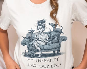 面白いダックスフンドTシャツ、私のセラピストは4本足のTシャツ、ウィーナー犬Tシャツ、面白い犬ママTシャツ、レトロな犬Tシャツ、かわいいダックスフンドTシャツ