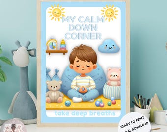 Digital Calm Corner Poster, Classroom & Home Visuals, Emotional Regulation, Special Needs, Autism Support Tool