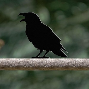 crow metal yard art, crow decoration, crow gift, crow garden decoration, fence art