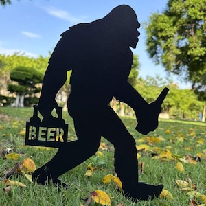 Bigfoot beer, Sasquatch, Yeti, Bigfoot Metal, Bigfoot Garden Stakes, Garden Art