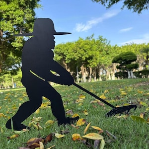 Farmer Bigfoot, Sasquatch, Yeti, Bigfoot Metal, Bigfoot Garden Stakes, Garden Art