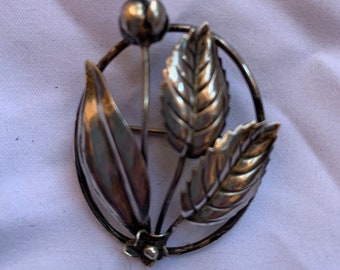 Vintage Sterling Tulip Brooch