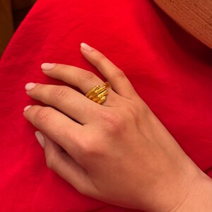 Hand ring - Handwrap gold ring