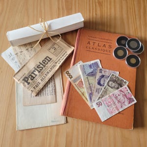 Mystery Box Deluxe | Vintage Maps, Atlas, Coins and Banknotes | The Perfect Gift for History Lovers! Authentic, Unique, Collector's Items