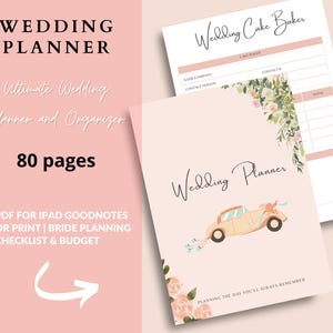 Wedding Planner da 80 pagine: Organizzatore digitale per la sposa, lista di controllo e budget (PDF per Goodnotes o stampa)