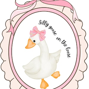 Silly Goose On The Loose PNG file diy t-shirt design girl bow