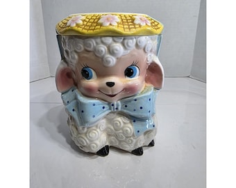 Vintage Brinnco Rubens Original Lamb Cookie Jar Anthropomorphic 1950s Japan #573