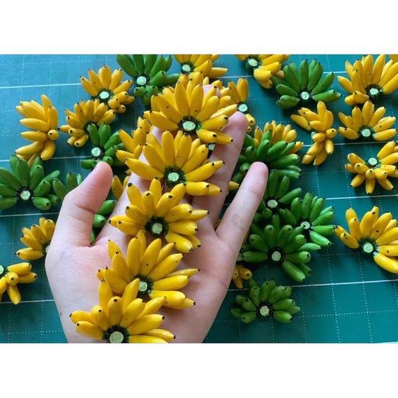 2pcs Miniatures Banana Fruit ,mini Food Model for Dolls