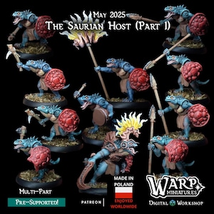 Saurian Infantry - multipart models for tabletop games