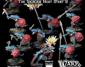 Saurian Infantry - multipart models for tabletop games