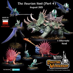 Saurian Reinforcements - multipart models for tabletop games