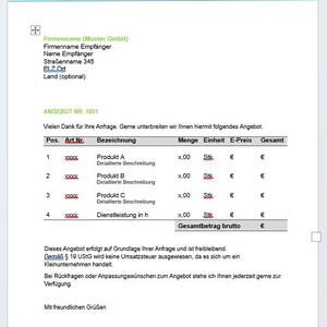 Quotation template for small businesses – Editable Word file