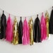 Tassel Garland ,The bachelorette,pink gold tassel garland, black pink gold,Bachelorette party decoration, party garland, Pink gold party