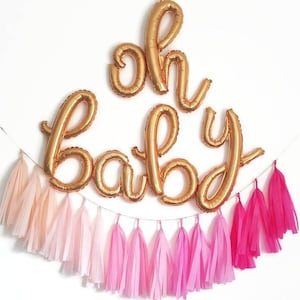 Oh Baby letter balloon banner,oh baby balloons,baby shower balloons,baby shower Garland,baby shower decorations,baby girl baby shower ideas