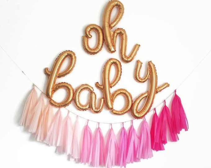 Oh Baby letter balloon banner,oh baby balloons,baby shower balloons,baby shower Garland,baby shower decorations,baby girl baby shower ideas