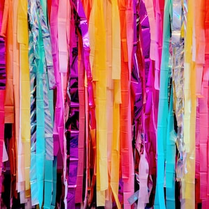Fringe backdrop,streamer backdrop,rainbow backdrop,birthday party backdrop,custom fringe wall,streamer wall,custom color backdrop,birthday