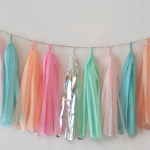 Unicorn tassel garland,rainbow tassel garland,pastel fringe,birthday tassel,baby shower garland,nursery garland,unicorn party,unicorn