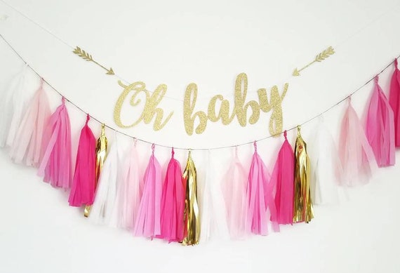 Oh baby banner,oh baby decorations,oh baby garland,baby shower garland,baby shower decorations,tassel garland,custom banner,baby shower,baby Il_570xn