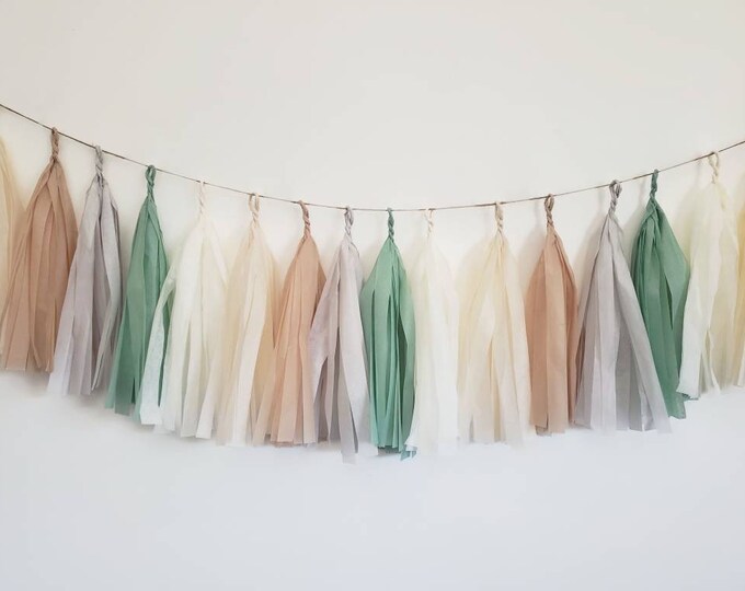 Tissue paper tassel Garland,  Tassel garland,boho tassel garland,nude tassel Garland, bridal shower,baby shower,boho decorations,bachelorett