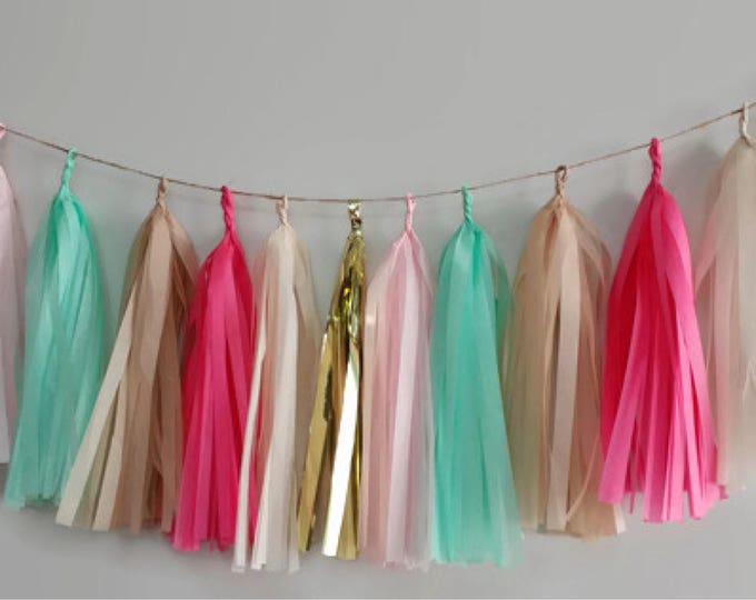 Tassel Garland,mint tassel garland, pink tassel garland,birthday garland,nursery garland,party decoration,baby garland,baby shower decor