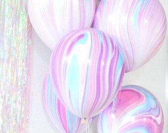 Unicorn balloons,marble balloons,super agate balloons,pastel balloons,baby shower,unicorn party,princess party,unicorn