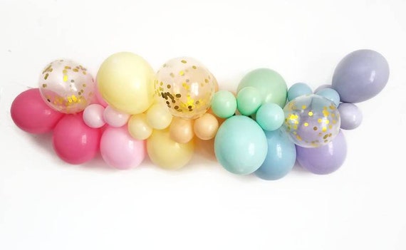 Pastel rainbow balloon Garland, rainbow balloon Garland, Pastel balloon Garland,pastel rainbow party,Rainbow party decorations,rainbow decor Il_570xn