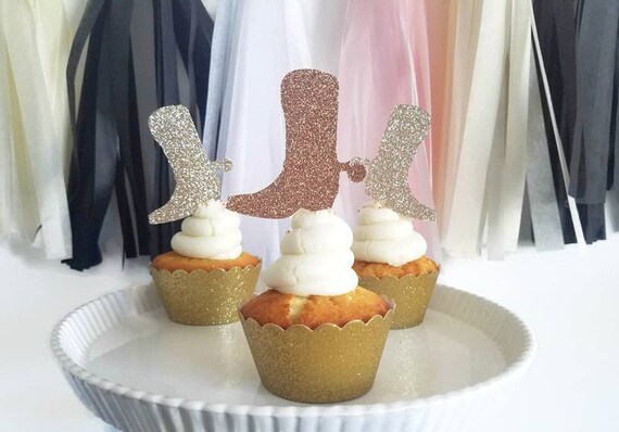 Western cupcake topper,cowboy boots cupcake topper,cowgirl boots cupcake picks, Western party, Nash bash,country party,Nash bash decorations Il_570xn