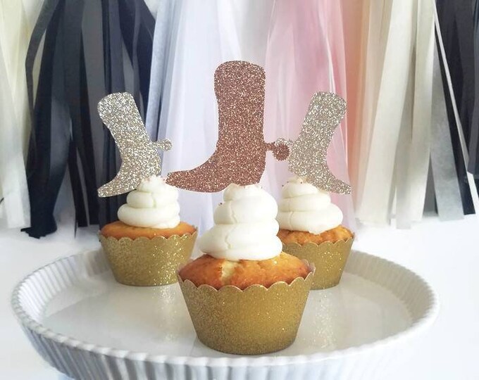 Western cupcake topper,cowboy boots cupcake topper,cowgirl boots cupcake picks, Western party, Nash bash,country party,Nash bash decorations