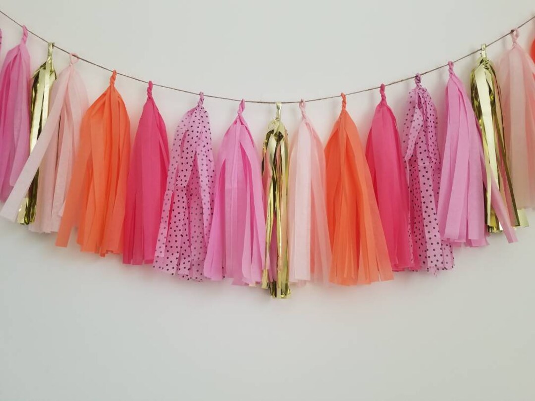Tassel Garland Pink Tassel Garlandcoral Tassel Garland Etsy